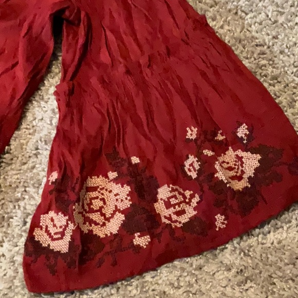 Blue Rain Red Embroidered Blouse (Large) - Picture 3 of 5